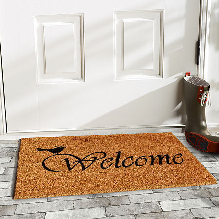 Calloway Mills Chirp Welcome Outdoor Rectangular Doormats, One Size, Black