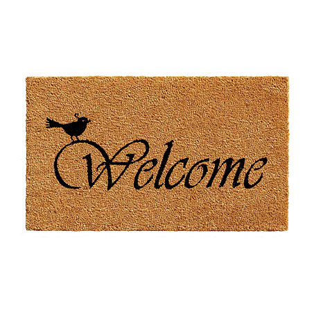 Calloway Mills Chirp Welcome Outdoor Rectangular Doormats, One Size, Black