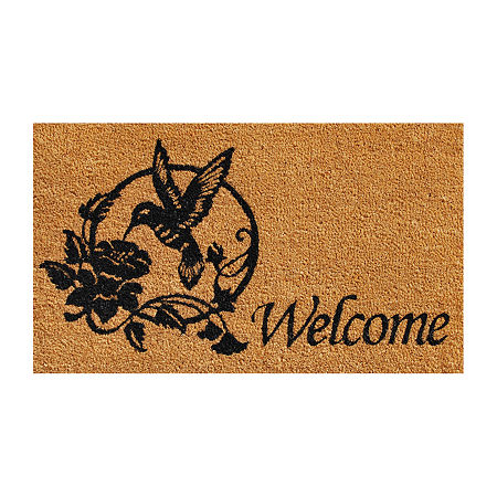 Calloway Mills Hummingbird Welcome Outdoor Rectangular Doormats, One Size, Black