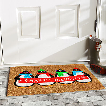 Calloway Mills Holiday Penguines Outdoor Rectangular Doormats, One Size, Multiple Colors