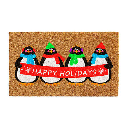 Calloway Mills Holiday Penguines Outdoor Rectangular Doormats, One Size, Multiple Colors