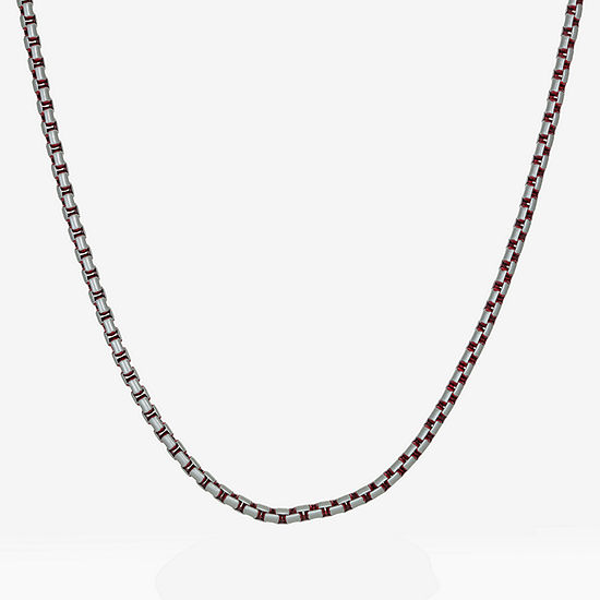 Stainless Steel 24 Inch Solid Box Chain Necklace