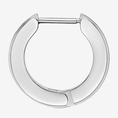 Mens Black Cubic Zirconia Stainless Steel 14mm Single Earring