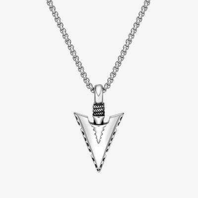 Mens Stainless Steel 24 Inch Pendant Necklace