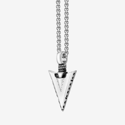 Mens Stainless Steel 24 Inch Pendant Necklace