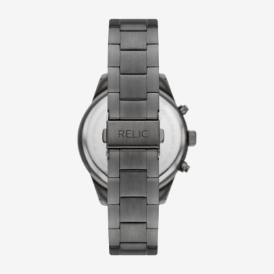 Relic By Fossil Mahoney Mens Multi-Function Gray Stainless Steel Strap Watch Zr15982