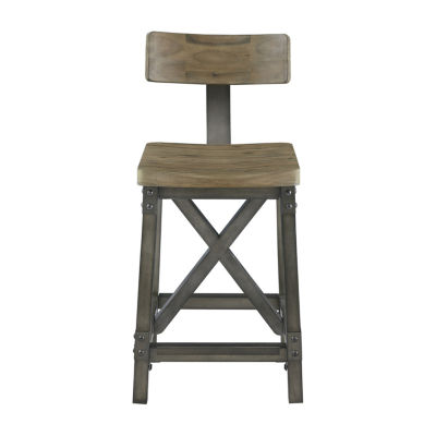INK+IVY Lancaster Dining Room Collection Counter Height Bar Stool, Color Oak Silver JCPenney