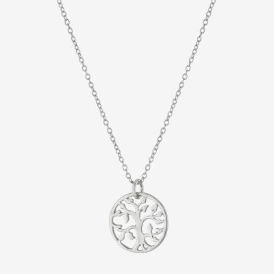 Silver Treasures Sterling Silver 16 Inch Cable Pendant Necklace