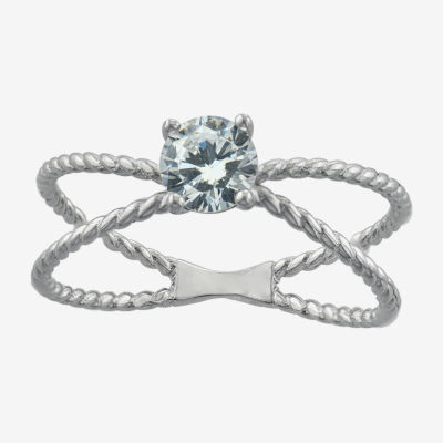 Silver Treasures Cubic Zirconia Sterling Silver Band