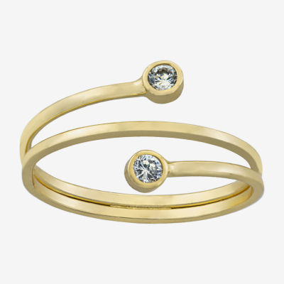 Silver Treasures Womens Cubic Zirconia 14K Gold Over Silver - Main Image