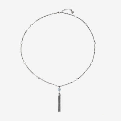Liz Claiborne Womens White Simulated Pearl 32 Inch Pendant Necklace