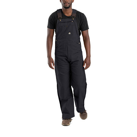 Berne Slab Unlined Duck Bib Mens Workwear Overalls, 36 30, Black