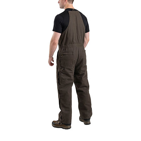 Berne Highland Washed Insulated Bibs Short Mens Workwear Overalls, 4x-large, Brown