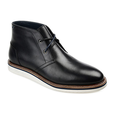 Thomas And Vine Mens Jc Keegan-Wd Flat Heel Chukka Boots Wide Width, 12 Wide, Black