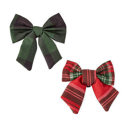 Paw & Tail Dog Bow Set of 2, One Size , Red