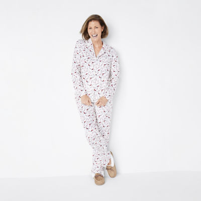 Adonna Fleece Womens Long Sleeve 2-pc. Pajama Sets