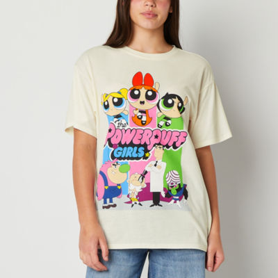 Juniors Womens Crew Neck Short Sleeve Powerpuff Girls Graphic T-Shirt
