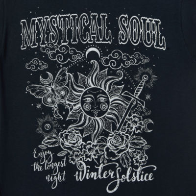 Juniors Mystical Soul Boyfriend Tee Womens Crew Neck Short Sleeve Graphic T-Shirt