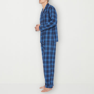 Residence Flannel Mens Long Sleeve 2-pc. Pant Pajama Set