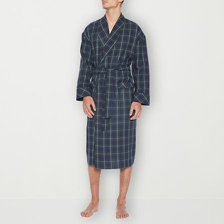 Residence Mens Big Flannel Long Sleeve Long Length Robe In Gray