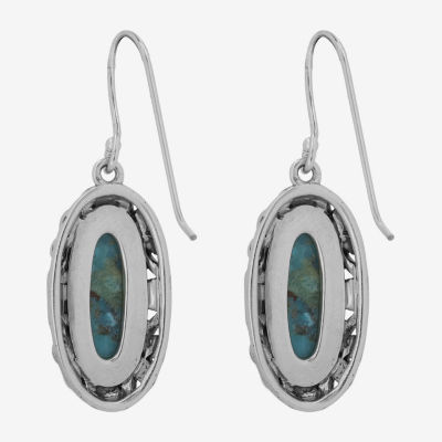 Enhanced Blue Turquoise Sterling Silver Drop Earrings