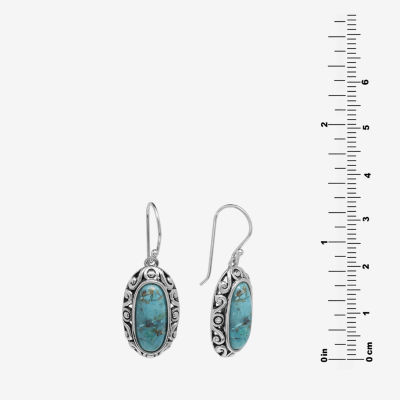 Enhanced Blue Turquoise Sterling Silver Drop Earrings