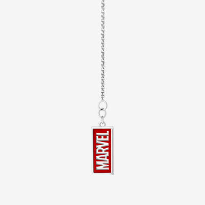 Marvel Fine Jewelry Womens 1/10 CT. T.W. Genuine Red Garnet Sterling Silver Marvel Spiderman Pendant Necklace