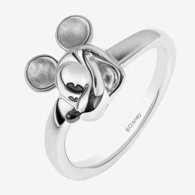 Disney Jewels Collection Womens Sterling Silver Mickey Mouse Cocktail Ring
