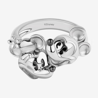 Disney Jewels Collection Womens Sterling Silver Mickey Mouse Minnie Cocktail Ring