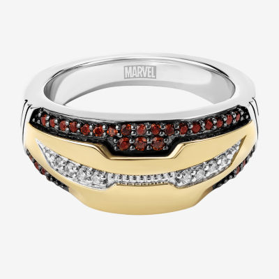 Marvel Fine Jewelry 1/10 CT. T.W. Genuine Red Garnet 14K Gold Over Silver Sterling Avengers Iron Man Band