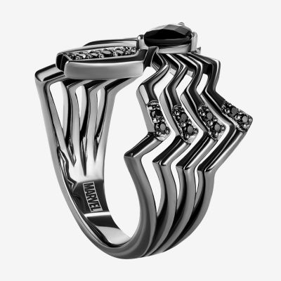 Marvel Fine Jewelry Womens 1/6 CT. T.W. Genuine Black Onyx Sterling Silver Venom Cocktail Ring