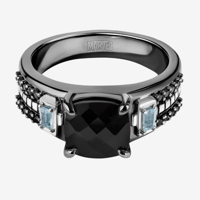 Marvel Fine Jewelry Womens 1/6 CT. T.W. Genuine Black Onyx Sterling Silver Avengers Thor Cocktail Ring
