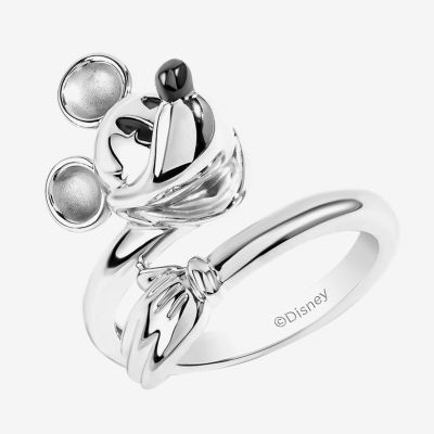 Disney Jewels Collection Womens Sterling Silver Mickey Mouse Cocktail Ring