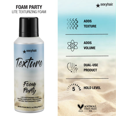 Sexy Hair Texture Foam Party Hair Mousse 5.1 oz.