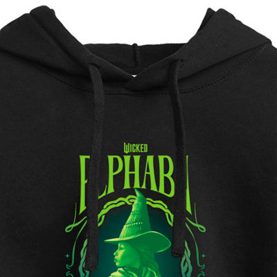 Juniors Movie Elphaba Cropped Hoodie Womens Long Sleeve Wicked