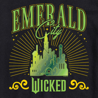 Wicked Movie Emerald City Tee Womens Juniors Crew Neck Short Sleeve Regular Fit Wicked Graphic T-Shirt
