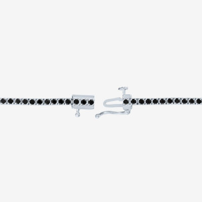 Diamond Addiction Womens 2 CT. T.W. Natural Black Diamond 10K White Gold 7.25 Inch Tennis Bracelet