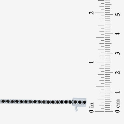 Diamond Addiction Womens 2 CT. T.W. Natural Black Diamond 10K White Gold 7.25 Inch Tennis Bracelet