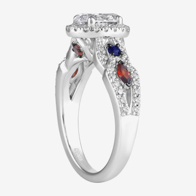Infinity Star Lab Grown Diamonds Womens 1 1/ CT. White Diamond 14K Gold Spiderman Side Stone Engagement Ring