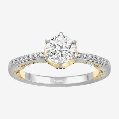 Infinity Star Lab Grown Diamonds Womens 1 1/5 CT. T.W. White Diamond 14K Two Tone Gold Side Stone Engagement Ring