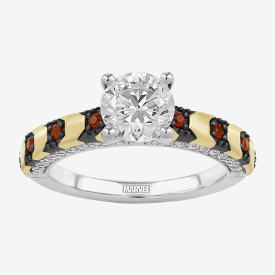 Infinity Star Lab Grown Diamonds Womens 1 7/8 CT. Lab Grown White Diamond 14K Two Tone Gold Iron Man Side Stone Engagement Ring