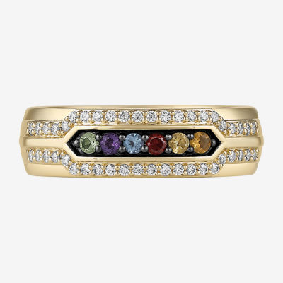 Infinity Star Lab Grown Diamonds "Infinity Gauntlet" 1/3 CT. T.W. Genuine Multi Color Stone 14K Gold Thanos Band