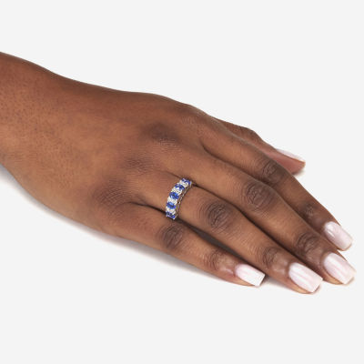 Womens Genuine Purple Tanzanite Sterling Silver Oval Cocktail Ring