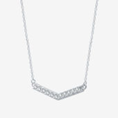 Yes, Please! Womens 1/10 CT. T.W. Mined Diamond Sterling Silver Chevron Necklaces