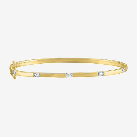Diamond Addiction (G-H / I1-I2) Womens 1/4 CT. T.W. Lab Grown White Diamond 14K Gold Over Silver Sterling Silver Bangle Bracelet, One Size, Silver