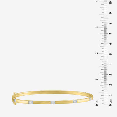 Diamond Addiction (G-H / I1-I2) Womens 1/4 CT. T.W. Lab Grown White Diamond 14K Gold Over Silver Sterling Silver Bangle Bracelet