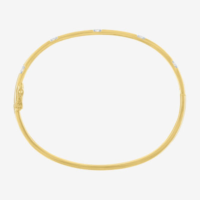 Diamond Addiction (G-H / I1-I2) 1/4 CT. T.W. Lab Grown White Diamond 14K Gold Over Silver Sterling Silver Round Bangle Bracelet