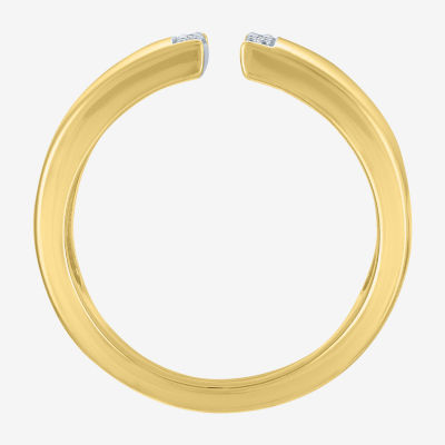 (G-H / I1-I2) Womens 1/10 CT. T.W. Lab Grown White Diamond 14K Gold Over Silver Cocktail Ring