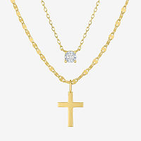Diamond Addiction (G-H / I1-I2) Womens 2-pc. Diamond Accent Lab Grown White Diamond 14K Gold Over Silver Round Necklace Set, On