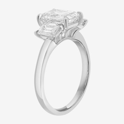 Effy Final Call (G / Vs2-Si1) Womens 3 CT. T.W. Lab Grown White Diamond 14K White Gold 3-Stone Engagement Ring